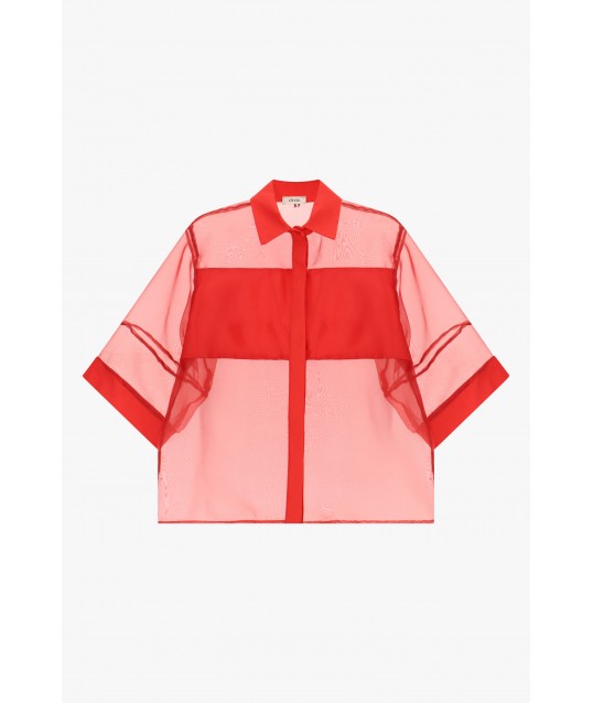 Camicia Oversize Trasparente Con Maniche A Tre Quarti Dixie