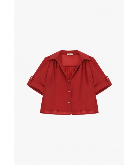 Camicia Corta Con Maniche Ampie E Bottoni Dixie