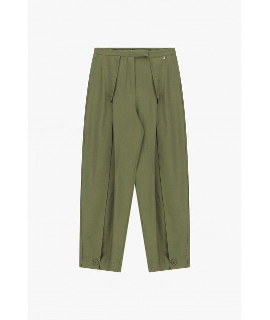 Palazzo Trousers With Darts And Bottom Buttons Dixie