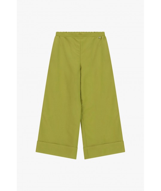 Pantaloni Palazzo Cropped Con Maxi Risvolto Dixie