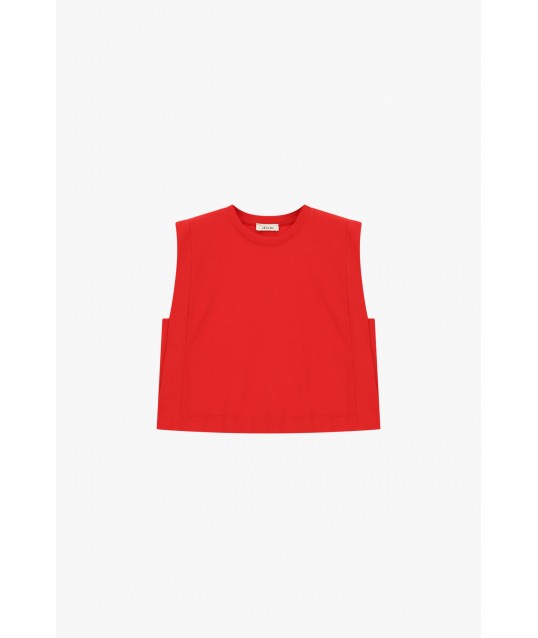 Dixie Short Sleeveless Crew Neck Top