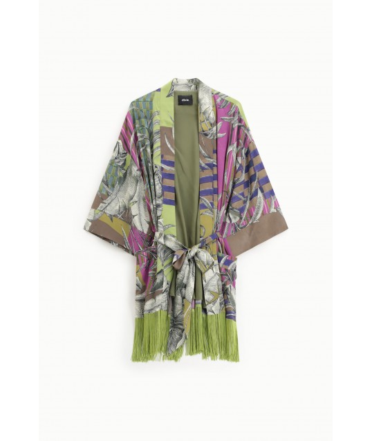 Blazer With Fringes And Dixie Graphic Pattern