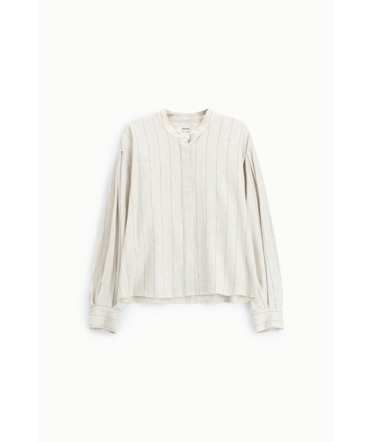 Camicia A Righe Con Maniche Lunghe E Colletto Stondato Dixie