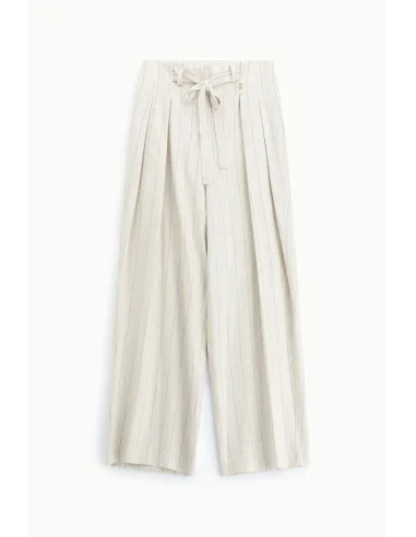 Striped Palazzo Trousers with a Tied Belt Dixie