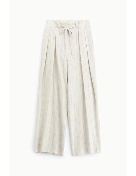 Pantaloni Palazzo A Righe Con Cintura Annodata Dixie