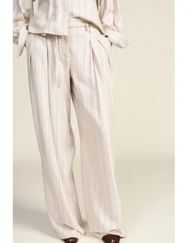 Pantaloni Palazzo A Righe Con Cintura Annodata Dixie