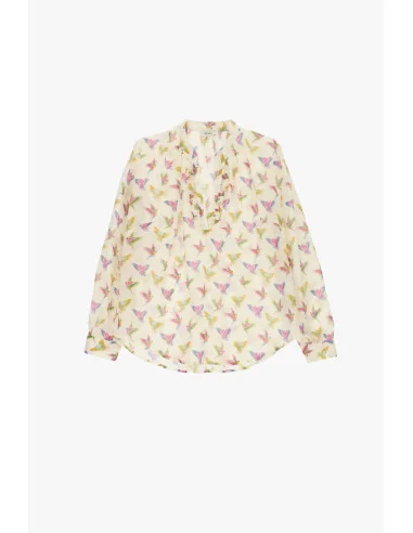 Blouse fantaisie avec col volant et manches longues Dixie