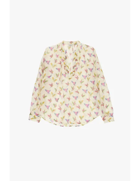 Blouse fantaisie avec col volant et manches longues Dixie