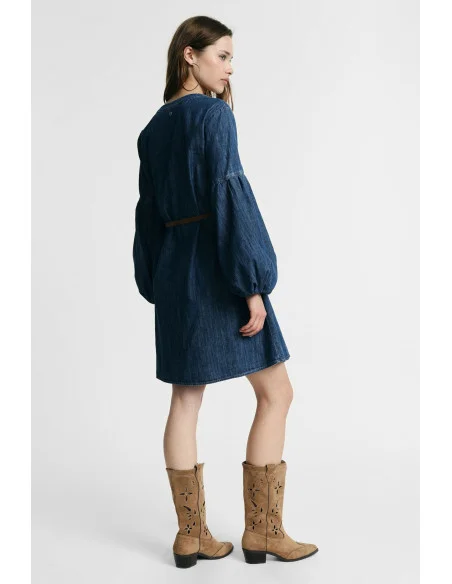 Short Dress With Wide Sleeves And Belt Please