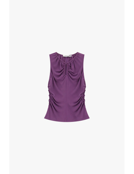 Sleeveless Top With Side Curls Please