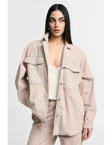 Regular-Fit Shirt Jacket Front Patch Pockets Please