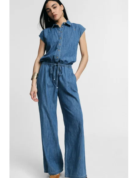 Jumpsuit Lunga Con Coulisse E Bottoni Frontali Please