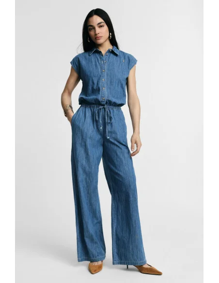 Jumpsuit Lunga Con Coulisse E Bottoni Frontali Please