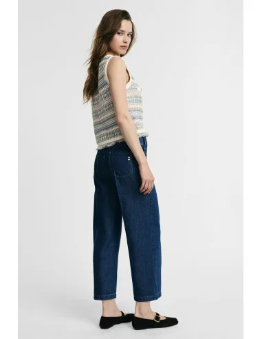 Jean à jambes larges avec boutons latéraux Please