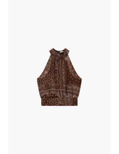 Bandana Print Top with Halter Neck Please