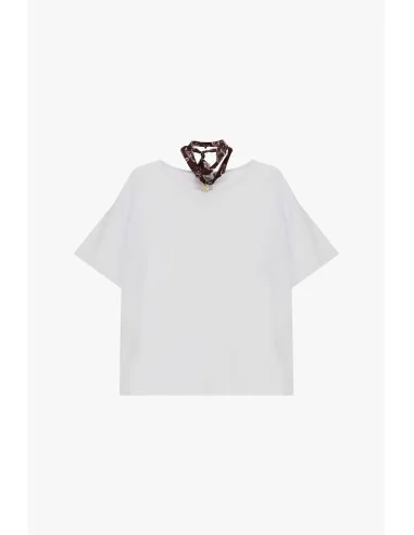 T-shirt à manches courtes avec détails foulard Please