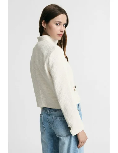 Cropped Shirt Jacket With Buttons And Pockets Please