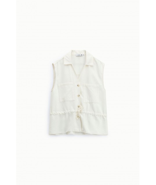 Gilet Senza Maniche Con Coulisse E Tasche Frontali Please