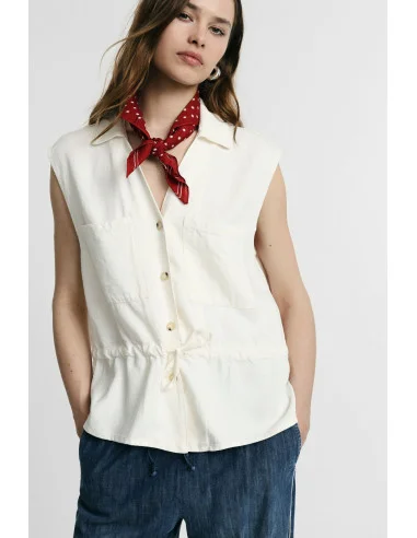 Gilet Senza Maniche Con Coulisse E Tasche Frontali Please
