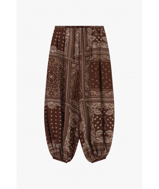 Palazzo Trousers With Bandana Print And Elastic Bottom Please
