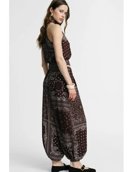 Pantalon palazzo à imprimé bandana et bas élastiqué Please