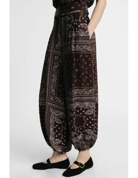 Trousers Palazzo Con Stampa Bandana E Fondo Elastico Please