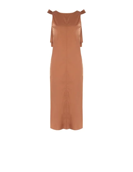 Midi Wide A-line Cotton A-line Dress With Bow At Back Rinascimento
