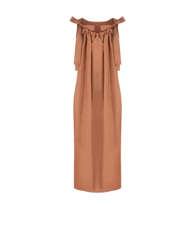 Midi Wide A-line Cotton A-line Dress With Bow At Back Rinascimento