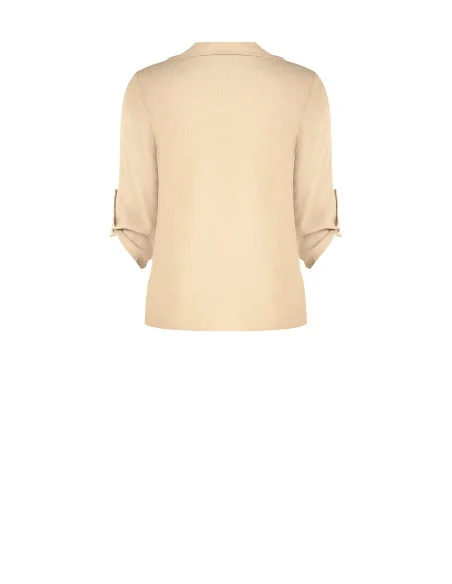 Chemise en viscose fluide avec col en V et poches Rinascimento