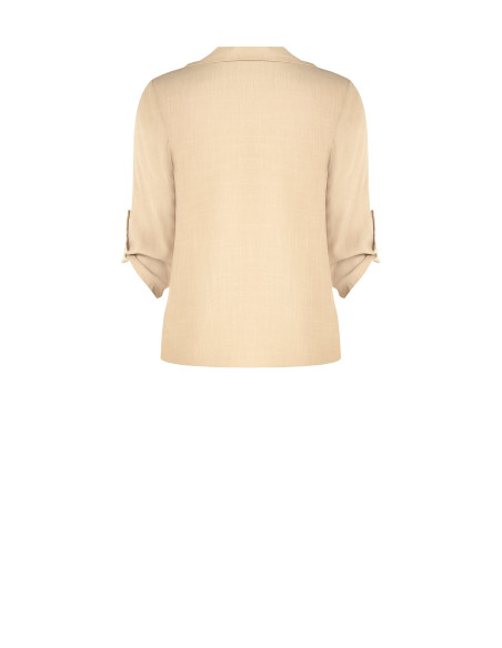 Over and Fluid Viscose Shirt With V-Neck And Pockets Rinascimento