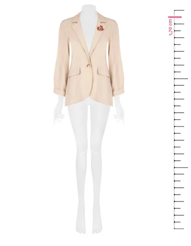 Mixed Viscose Blazer Jacket With Coral Strapless Pin Rinascimento