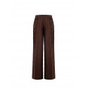 Pantalon de palais en viscose mélangée, rayé et effiloché, avec poches Rinascimento