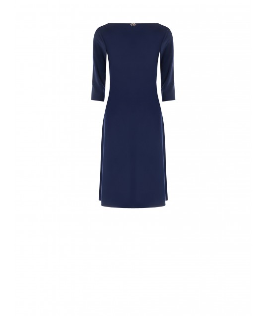 Rinascimento Flared Dress With Light Milan Stitch Embroidery