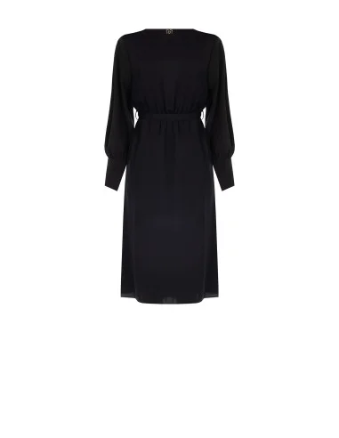 Robe midi en satin à col croisé avec ceinture et bretelles coordonnées Rinascimento