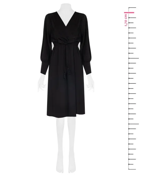 Robe midi en satin à col croisé avec ceinture et bretelles coordonnées Rinascimento
