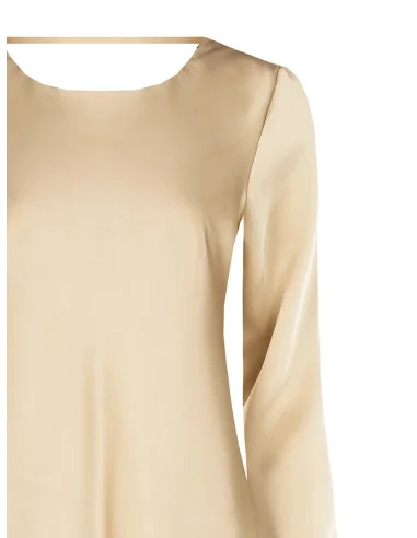 Satin Midi-Dress With Ring Neckline Behind Rinascimento