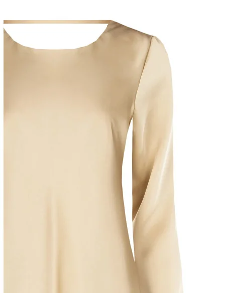 Satin Midi-Dress With Ring Neckline Behind Rinascimento