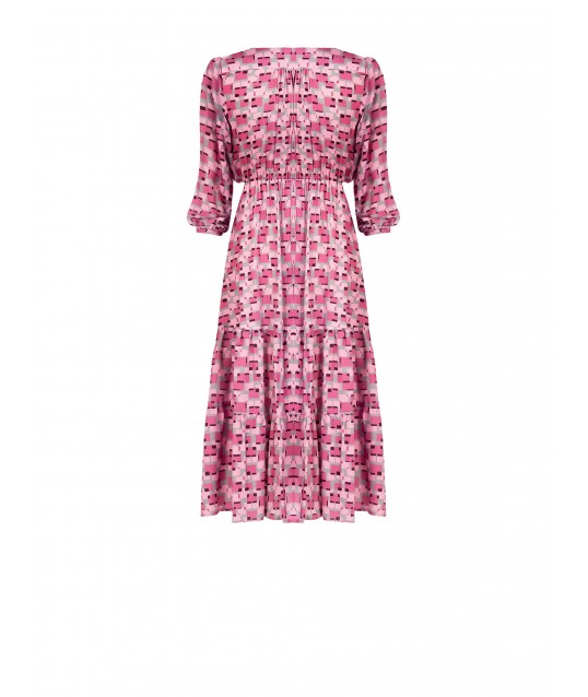 Robe longue imprimée avec top croisé Rinascimento