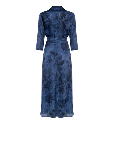 Robe longue Chemisier Denim Effect Print With Belt Rinascimento