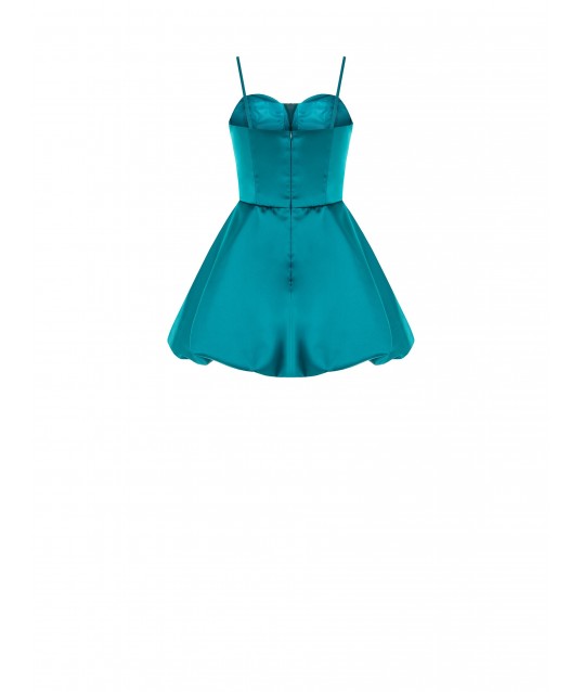 Short Satin Balloon Prom Dress With Rinascimento Cups