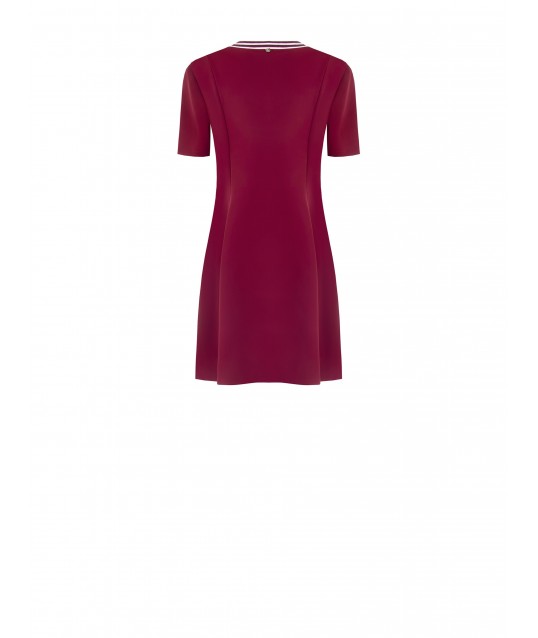 Rinascimento V-neck Fluid Fabric Short Dress with Wheel