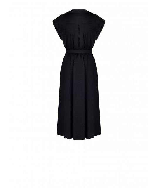 Robe midi en coton et nylon avec encolure en V et ceinture coordonnée Rinascimento