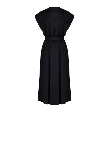 Robe midi en coton et nylon avec encolure en V et ceinture coordonnée Rinascimento