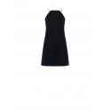 Rinascimento Two-Tone Short Dress In Technical Fabric With Bowknot At Back