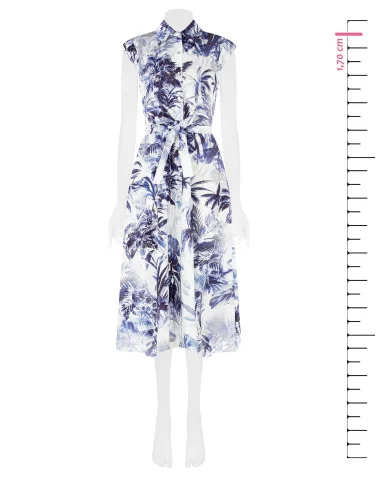Chemise longue en coton avec ceinture coordonnée Rinascimento