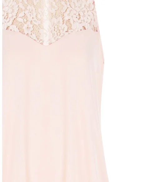 Robe courte bouffante en tissu fluide avec insertion de dentelle Rinascimento