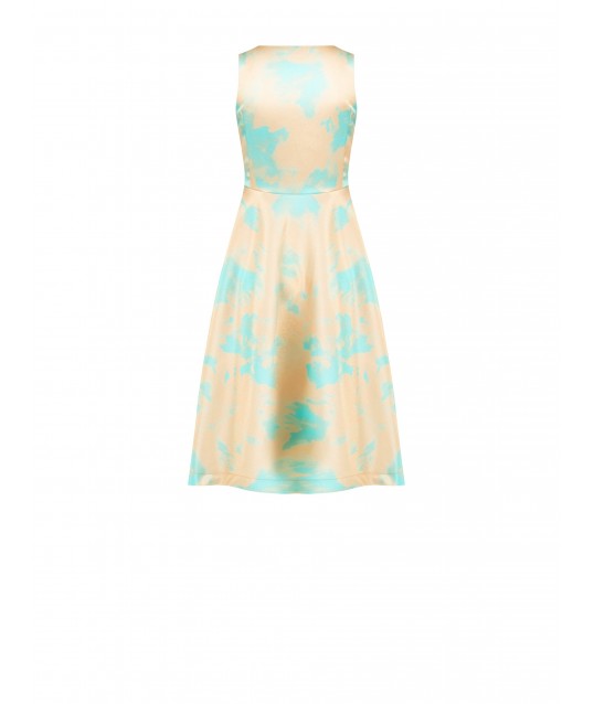 Robe midi en crêpe de satin avec col en V Rinascimento