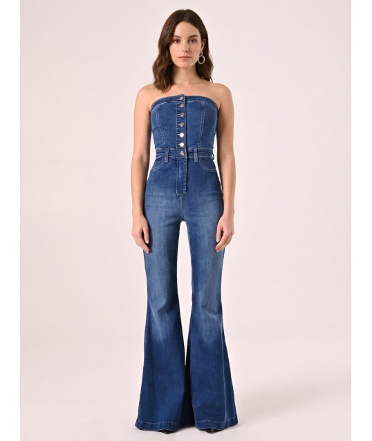 Rinascimento - Salopette évasée en jean