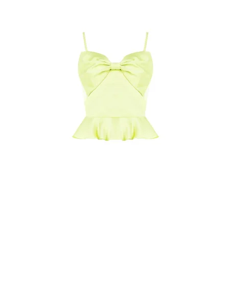 Crop Top In Raso Con Maxi Fiocco Rinascimento