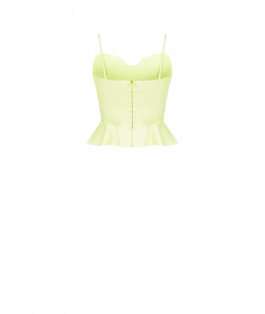 Crop Top en satin avec nœud maxi Rinascimento